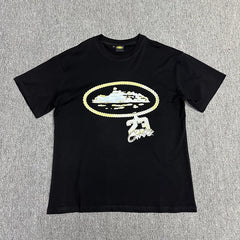 Black Graphic Print T-Shirt Unisex Streetwear Casual Short Sleeve Tee