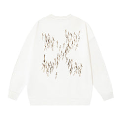 OFF WHITE Figure Print Crewneck Sweatshirt White