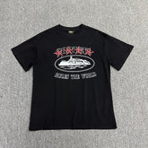 Black Graphic Print T-Shirt Unisex Streetwear Casual Short Sleeve Tee