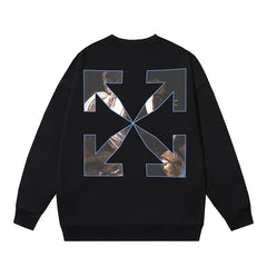OFF WHITE Painting Arrow Graphic Crewneck Sweatshirt Black