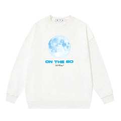 OFF WHITE On The Go Moon Graphic Crewneck Sweatshirt