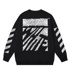 OFF WHITE Scribble Arrow Graphic Crewneck Sweatshirt Black
