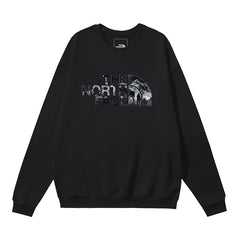 The North Face Mountain Texture Half Dome Logo Crewneck Sweatshirt – Black