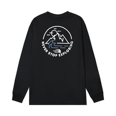 The North Face Never Stop Exploring Mountain Graphic Long Sleeve T-Shirt – Black