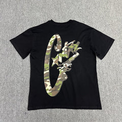 Camouflage Graphic Print White T-Shirt Unisex Streetwear Casual Short Sleeve Tee
