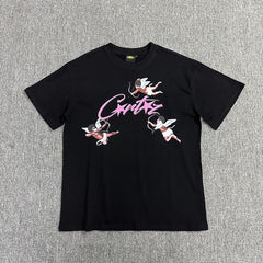 Graphic Print Black T-Shirt Unisex Streetwear Casual Short Sleeve Tee