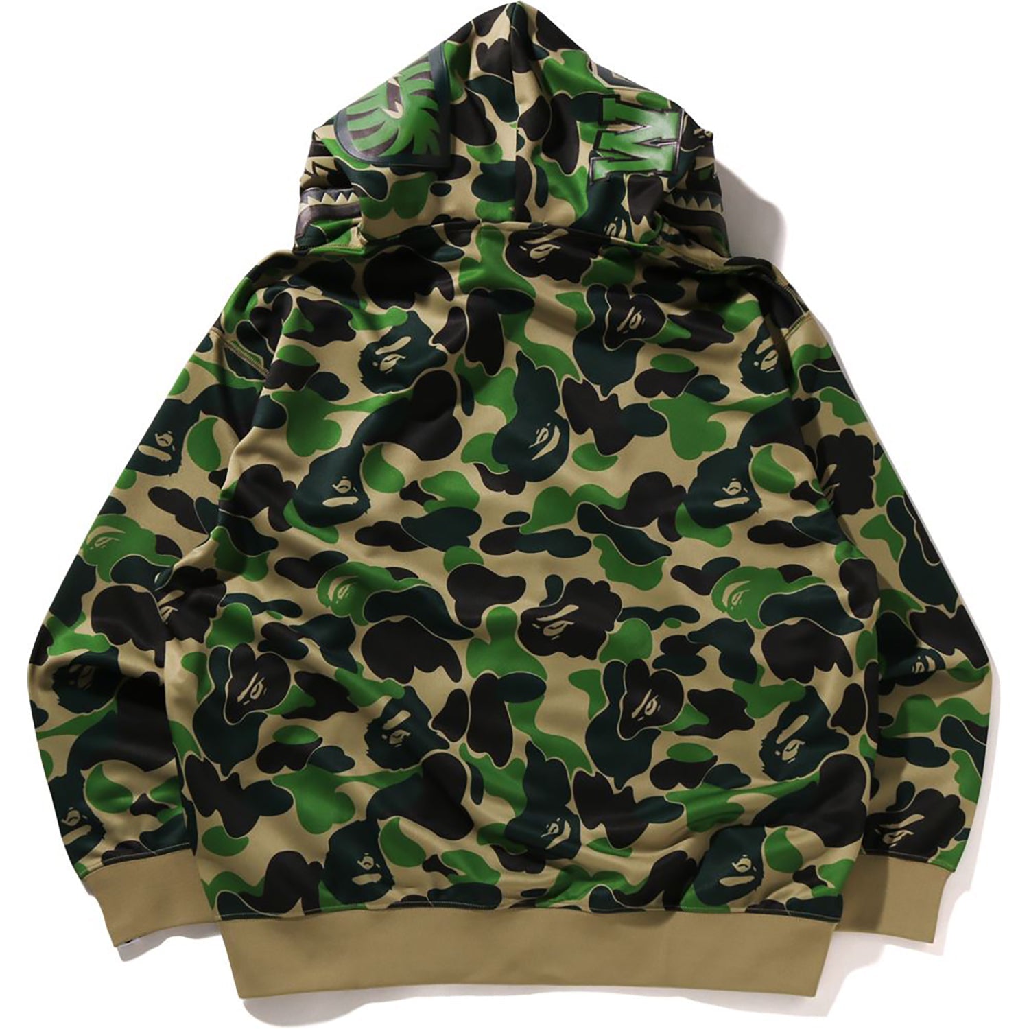ABC CAMO POLYESTER RELAXED FIT SHARK FULL ZIP HOODIE MENS