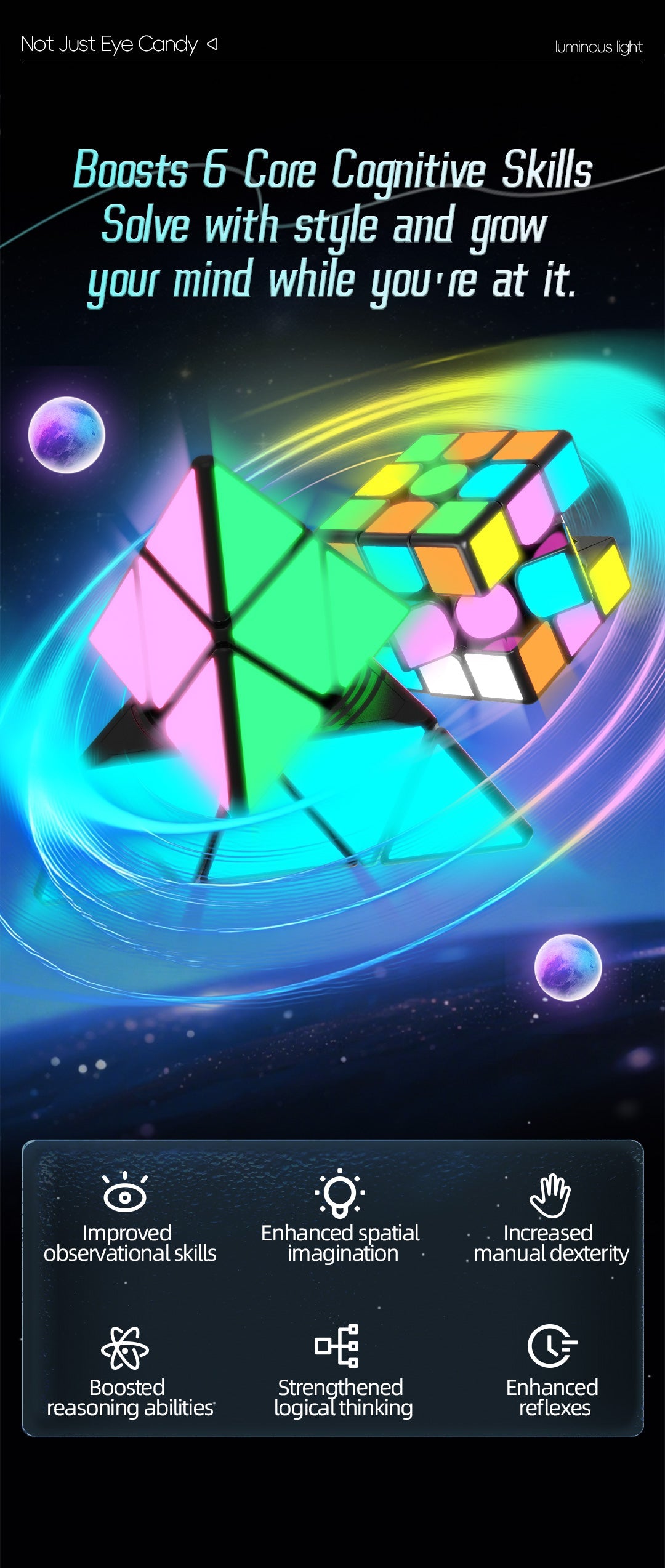 QiYi 3x3 Mirror (Glow in the Dark Stickers)
