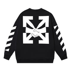 Off-White Arrow Handshake Graphic Sweatshirt Black