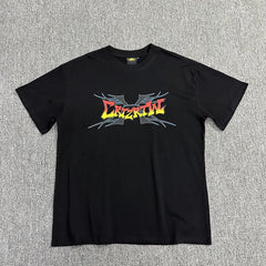 Graphic Print Black T-Shirt Unisex Streetwear Casual Short Sleeve Tee