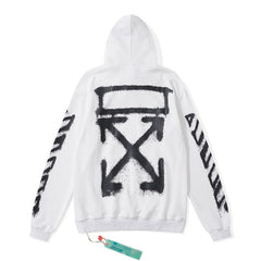Off-White White Black Spray Arrow Hoodie