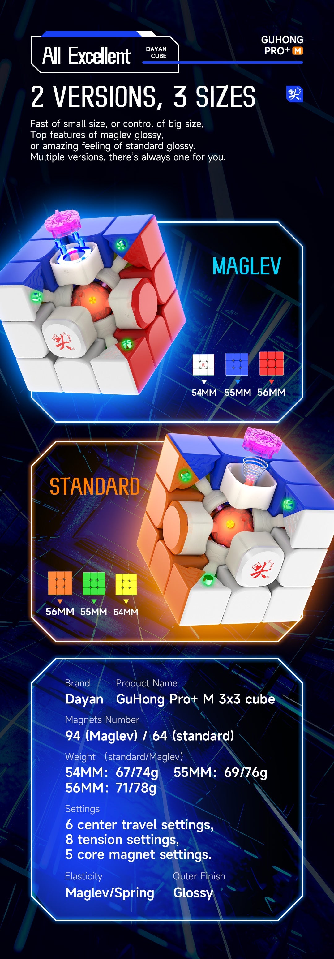 DaYan GuHong Pro+ 3x3 54mm (MagLev)