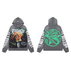 Men's Vintage Skeleton Graphic Oversized Hoodie – Streetwear Pullover Sweatshirt