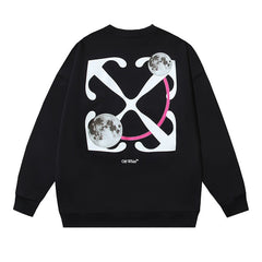 OFF WHITE Moon Arrow Logo Crewneck Sweatshirt