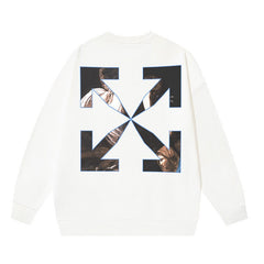 OFF WHITE Painting Arrow Graphic Crewneck Sweatshirt White