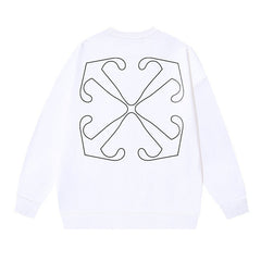 OFF WHITE Outline Arrow Logo Crewneck Sweatshirt White