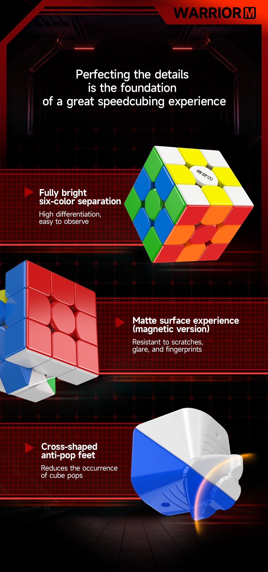 QiYi Warrior M 3x3 (Magnetic + UV Coated)