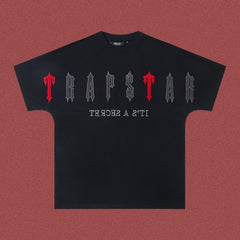 TRAPSTAR Gothic Red Logo Black T-Shirt