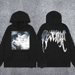 REVENGE Moon Graphic Black Hoodie