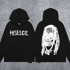 REVENGE Skull Graphic Pullover Hoodie