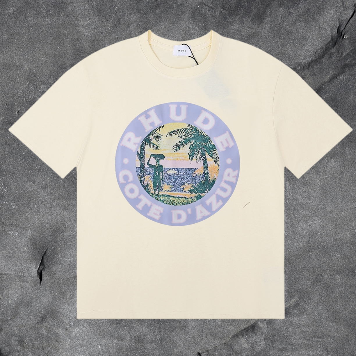 RHUDE Côte D’Azur Graphic T-Shirt Cream