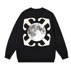 OFF WHITE Moon Arrow Logo Crewneck Sweatshirt Black